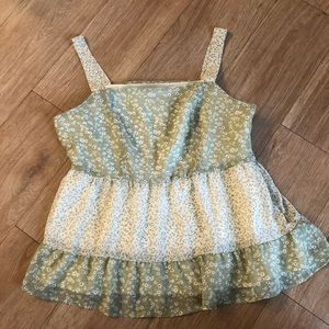 Paper Crane Floral Summer Top Blouse in Size S